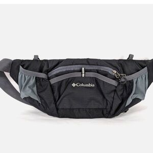 Columbia Black and Gray Outdoor Adventure Lumbar Hiking Trail Fanny Pack OS